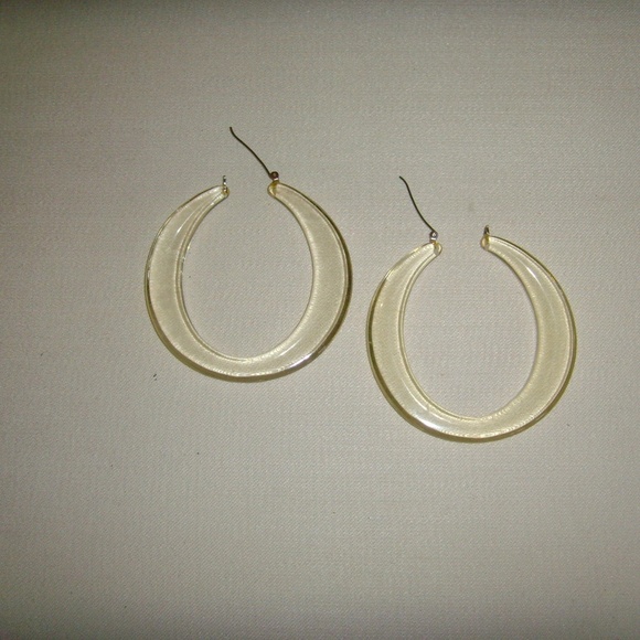 Clear Lucite Hoop Earrings (Pierced) - Picture 9 of 10